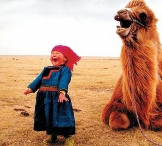 A-laughing-girl-and-her-camel
